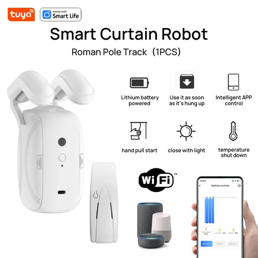   Tuya Smart Wi-Fi Curtain Robot - Remote & Voice Control 