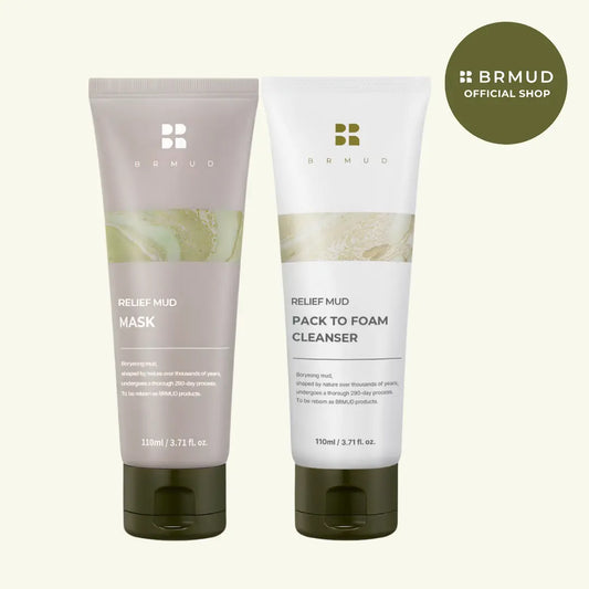 [Official Shop] BRMUD Mud Mask & Cleanser Bundle – Mud and Fresh Water Duo for Deep Cleansing, Pore Care & Comfortable Hydration, Moisture, Hydrated
